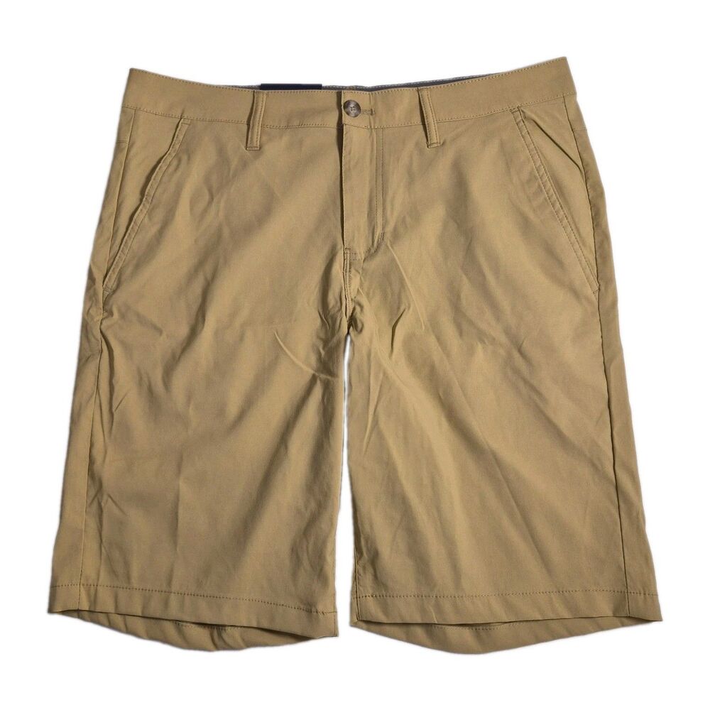 Chap's Men's Performance Shorts Size 34 Khaki Regular Fit Stretch